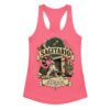 Camiseta de gatos para mujer Sagitario en color rosa eléctrico, vista plana