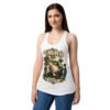 Camiseta de gatos para mujer Tauro en color blanco, sobre modelo