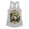Camiseta de gatos para mujer Tauro en color gris jaspeado, vista plana