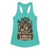 Camiseta de gatos para mujer Virgo en color azul tahití, vista plana