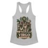 Camiseta de gatos para mujer Virgo en color gris jaspeado, vista plana