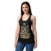 Camiseta de gatos para mujer Virgo en color negro, sobre modelo