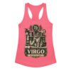 Camiseta de gatos para mujer Virgo en color rosa eléctrico, vista plana