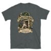 Camiseta gatos Sagitario en color oscuro jaspeado, vista plana