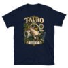Camiseta gatos Tauro en color marino, vista plana
