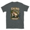 Camiseta gatos Tauro en color oscuro jaspeado, vista plana