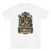 Camiseta gatos Virgo en color blanco, vista plana