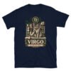 Camiseta gatos Virgo en color marino, vista plana