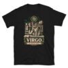 Camiseta gatos Virgo en color negro, vista plana