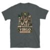 Camiseta gatos Virgo en color oscuro jaspeado, vista plana