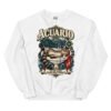 Sudadera gatos Acuario en color blanco, vista plana
