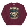 Sudadera gatos Acuario en color granate, vista plana