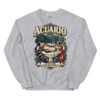 Sudadera gatos Acuario en color gris deportivo, vista plana