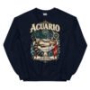 Sudadera gatos Acuario en color marino, vista plana