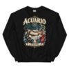 Sudadera gatos Acuario en color negro, vista plana