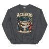 Sudadera gatos Acuario en color oscuro jaspeado, vista plana