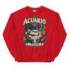 Sudadera gatos Acuario en color rojo, vista plana