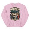 Sudadera gatos Acuario en color rosa claro, vista plana
