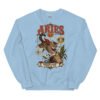 Sudadera gatos Aries en color azul claro, vista plana
