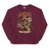 Sudadera gatos Aries en color granate, vista plana
