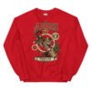Sudadera gatos Aries en color rojo, vista plana