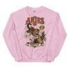 Sudadera gatos Aries en color rosa claro, vista plana