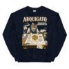 Sudadera gatos Arquigato en color marino, vista plana