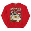 Sudadera gatos Arquigato en color rojo, vista plana