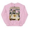Sudadera gatos Arquigato en color rosa claro, vista plana