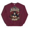 Sudadera gatos Avogato en color granate, vista plana
