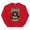 Sudadera gatos Avogato en color rojo, vista plana