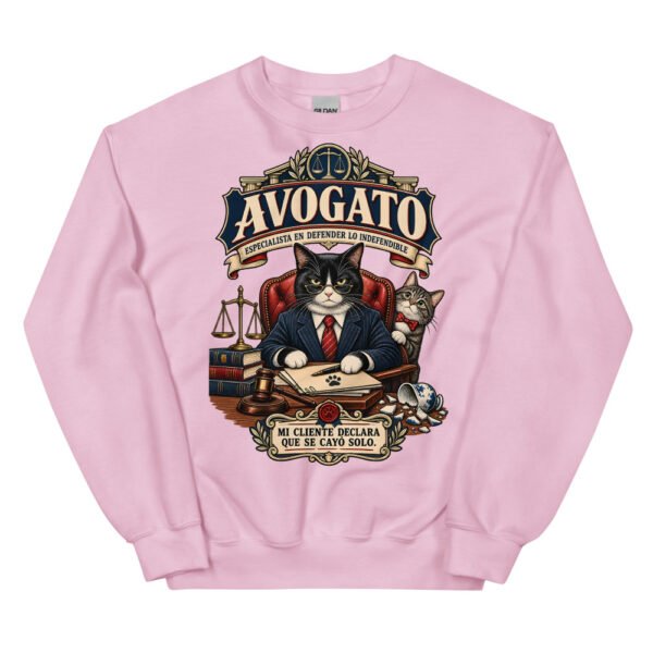 Sudadera gatos Avogato en color rosa claro, vista plana