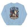 Sudadera gatos Cáncer en color azul claro, vista plana