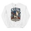 Sudadera gatos Cáncer en color blanco, vista plana