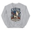 Sudadera gatos Cáncer en color gris deportivo, vista plana