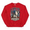 Sudadera gatos Cáncer en color rojo, vista plana