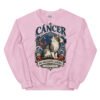 Sudadera gatos Cáncer en color rosa claro, vista plana