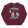 Sudadera gatos Capricornio en color granate, vista plana