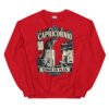Sudadera gatos Capricornio en color rojo, vista plana