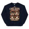 Sudadera gatos Chef Gató en color marino, vista plana