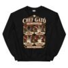 Sudadera gatos Chef Gató en color negro, vista plana