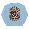 Sudadera gatos Contagato en color azul claro, vista plana