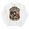Sudadera gatos Contagato en color blanco, vista plana