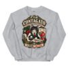 Sudadera gatos Contagato en color gris deportivo, vista plana