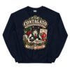 Sudadera gatos Contagato en color marino, vista plana