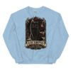 Sudadera gatos Escorpio en color azul claro, vista plana