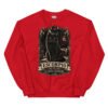 Sudadera gatos Escorpio en color rojo, vista plana