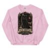 Sudadera gatos Escorpio en color rosa claro, vista plana