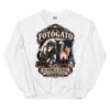 Sudadera gatos Fotógato en color blanco, vista plana