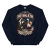 Sudadera gatos Fotógato en color marino, vista plana
